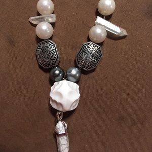 Howlite crystal necklace